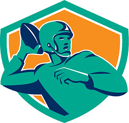 Image showing American Football Quarterback QB Shield Retro