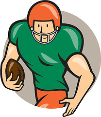 Image showing American Football Running Back Circle Cartoon