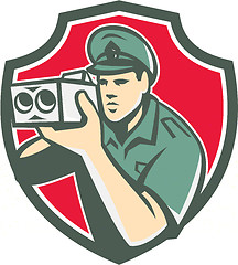 Image showing Policeman Speed Camera Shield Retro