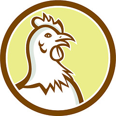 Image showing Chicken Hen Head Side Circle Cartoon
