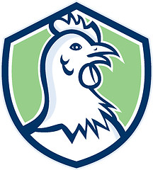 Image showing Chicken Hen Head Side Shield Cartoon