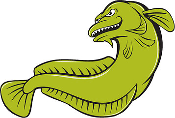 Image showing Burbot Fish Angry Cartoon 