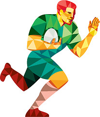 Image showing Rugby Player Fend Off Low Polygon