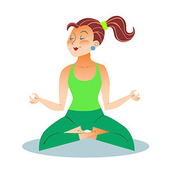 Image showing Yoga adult woman meditating