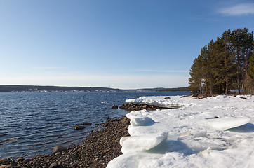 Image showing The retreat of the ice on the North Sea with the arrival of spri