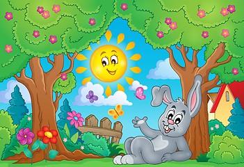 Image showing Spring theme with cute bunny