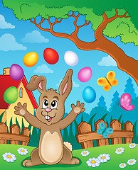 Image showing Young bunny with Easter eggs theme 4