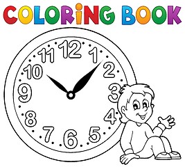 Image showing Coloring book clock theme 1