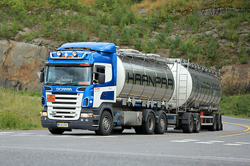 Image showing Scania R500 Tank Truck on Highway Intersection