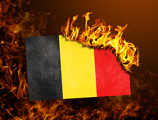 Image showing Flag burning - Belgium