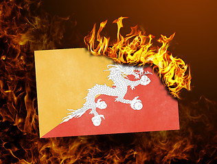 Image showing Flag burning - Bhutan