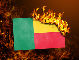 Image showing Flag burning - Benin