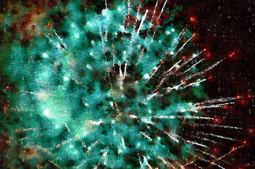 Image showing abstract canvas plasma, firework background