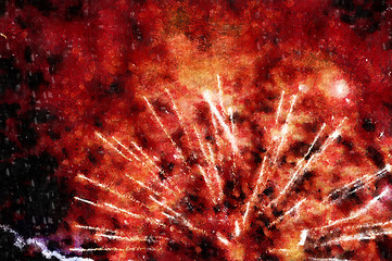 Image showing abstract canvas plasma, firework background