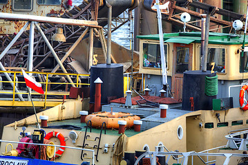 Image showing Ships moored at a shipyard