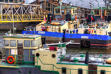 Image showing Ships moored at a shipyard