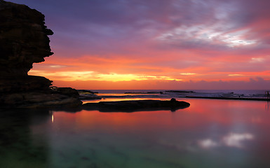 Image showing North Curl Curl dawn long exposure