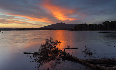 Image showing Sunset over Mt Gulaga NSW Australia