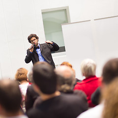 Image showing Speaker Talking at Business Conference.