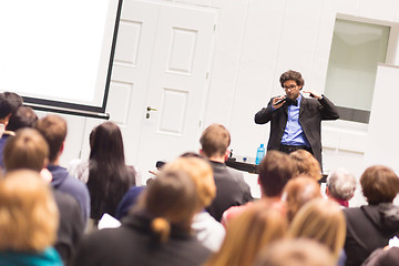 Image showing Speaker Talking at Business Conference.