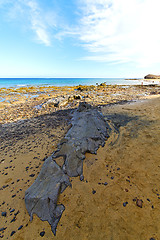 Image showing white coast lanzarote  in   water  and summer 