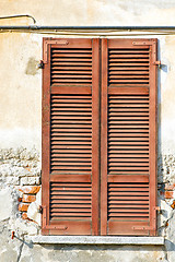 Image showing red window  varano  i palaces italy      sunny day     venetian 