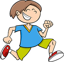 Image showing happy running boy cartoon