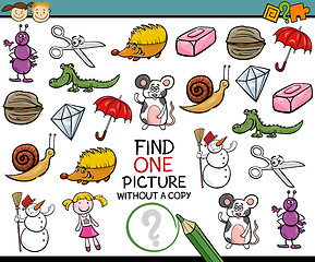 Image showing find single picture game cartoon