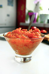 Image showing squash paste in a plate with the fork