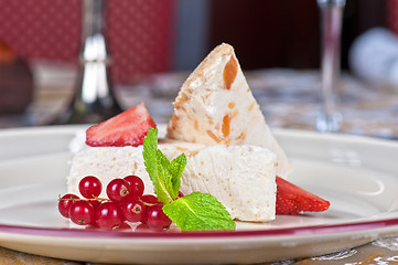 Image showing cream berries dessert