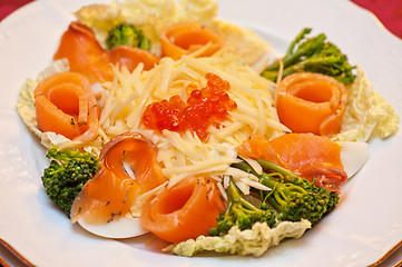 Image showing Salad with salmon