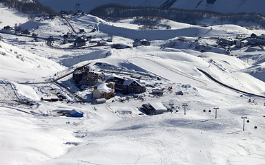 Image showing Top view on ski resort