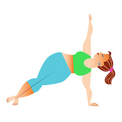 Image showing Normal a little fat woman doing yoga