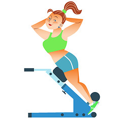 Image showing fat woman engaged gym