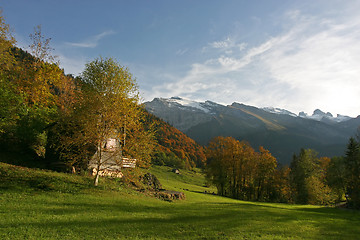 Image showing Farm Field in The Alps