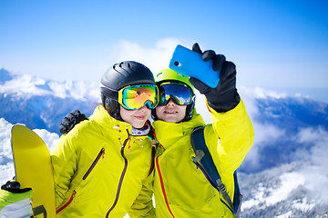 Image showing Young couple taking a selfie