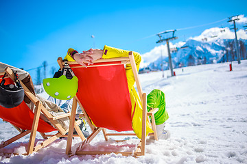 Image showing Couple at mountains in winter