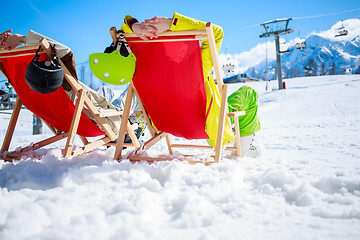 Image showing Couple at mountains in winter