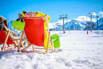 Image showing Couple at mountains in winter