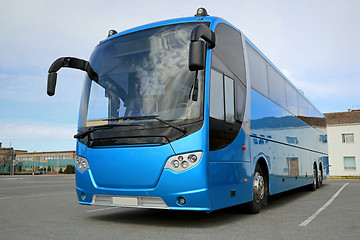 Image showing Blue Bus Waits for Passengers