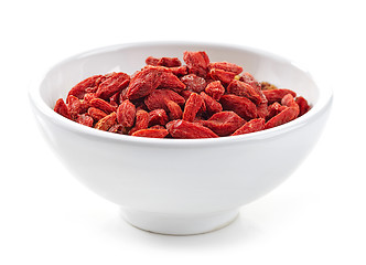 Image showing bowl of dried goji berries