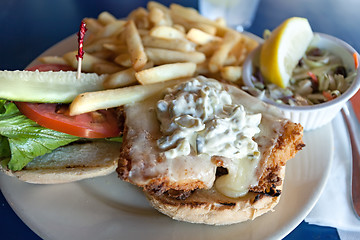 Image showing Fried Fish Sandwich Platter