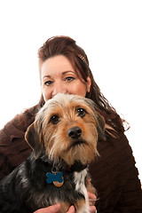 Image showing Woman Holding Her Pet Dog