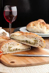 Image showing Italian Stromboli Stuffed Bread