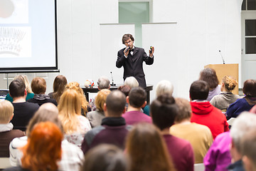 Image showing Speaker Talking at Business Conference.