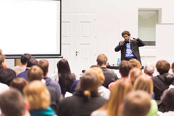 Image showing Speaker Talking at Business Conference.