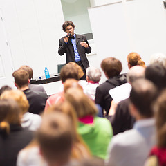 Image showing Speaker Talking at Business Conference.