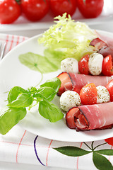 Image showing Tomatoes and mozzarella