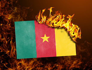 Image showing Flag burning - Cameroon