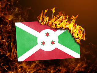 Image showing Flag burning - Burundi